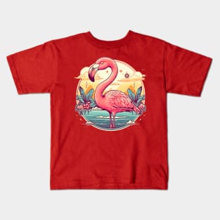 Pink Flamingo Travel Kids T-Shirt